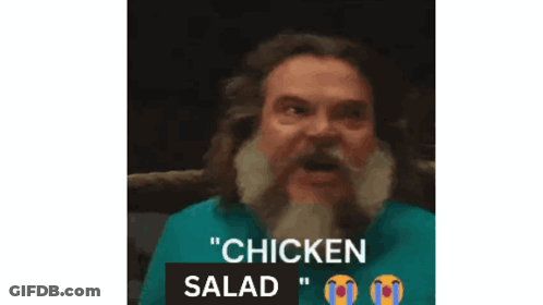 Man With Beard Saying Chicken Salad GIF