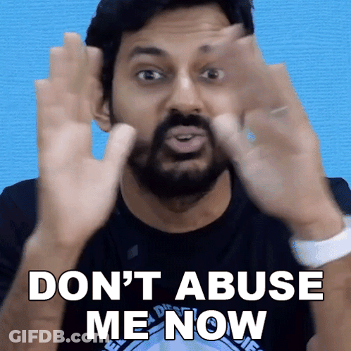 Man With Beard Saying Don't Abuse Me Now With Hands GIF