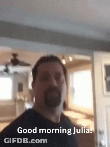 Man With Beard Saying Good Morning Julia GIF