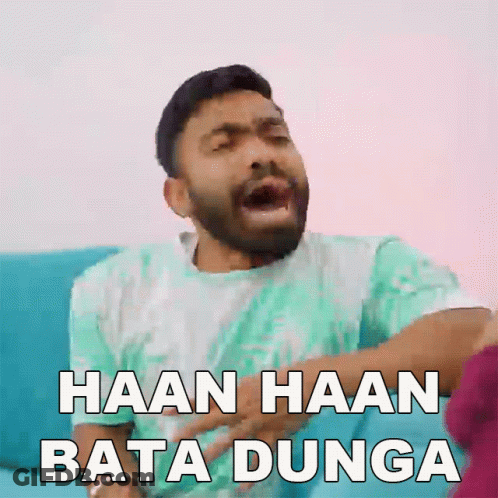 Man With Beard Saying Haan Haan Bata Dunga GIF
