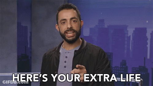 Man With Beard Saying Here's Your Extra Life GIF