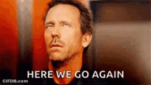 Man With Beard Saying Here We Go Again GIF