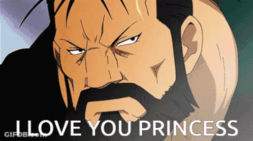Man With Beard Saying I Love You Princess GIF