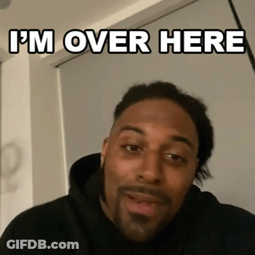 Man With Beard Saying I'm Over Here GIF