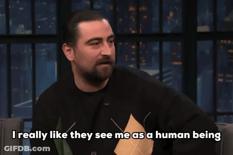Man With Beard Saying I Really Like They See Me As A Human Being GIF