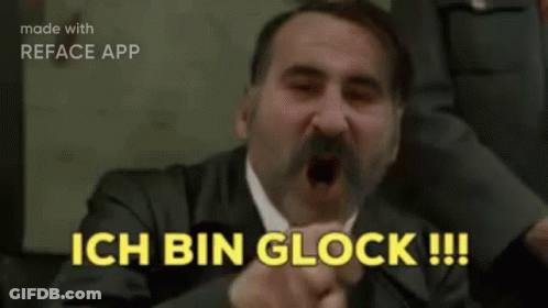 Man With Beard Saying Ich Bin Glock GIF