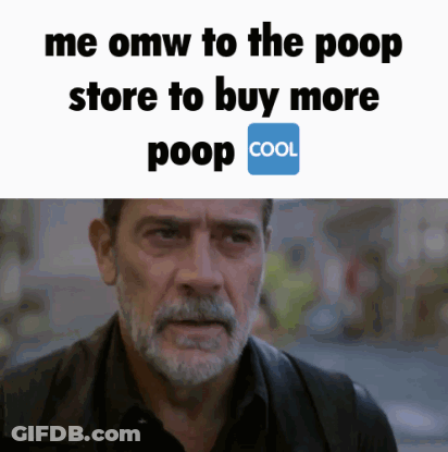 Man With Beard Saying Me Omw To Poop Store GIF