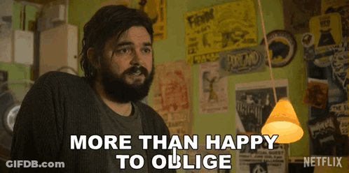 Man With Beard Saying More Than Happy GIF