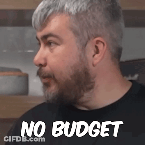 Man With Beard Saying No Budget GIF