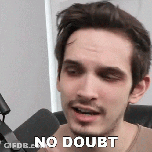 Man With Beard Saying No Doubt GIF