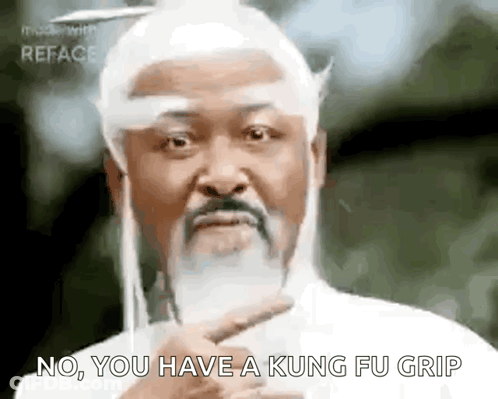 Man With Beard Saying No You Have A Kung Fu Grip GIF