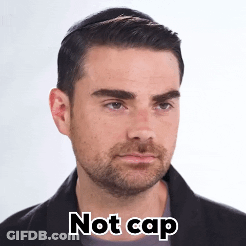 Man With Beard Saying Not Cap GIF