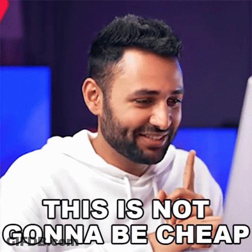Man With Beard Saying Not Cheap GIF
