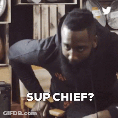 Man With Beard Saying Sup Chief GIF