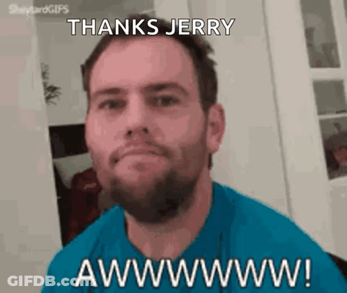 Man With Beard Saying Thanks Jerry GIF