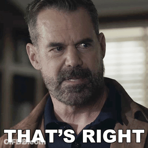 Man With Beard Saying That's Right GIF