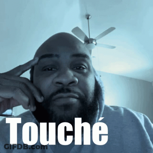Man With Beard Saying Touché GIF