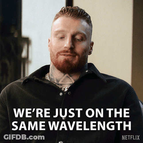 Man With Beard Saying We're On Same Wavelength GIF
