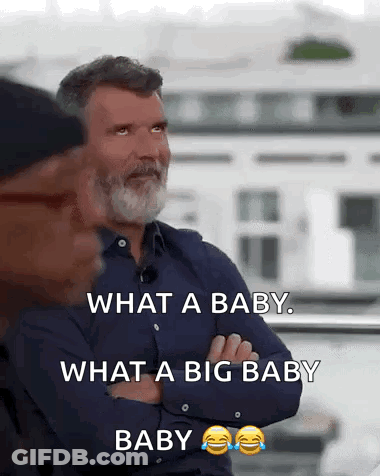 Man With Beard Saying What A Baby And What A Big Baby GIF