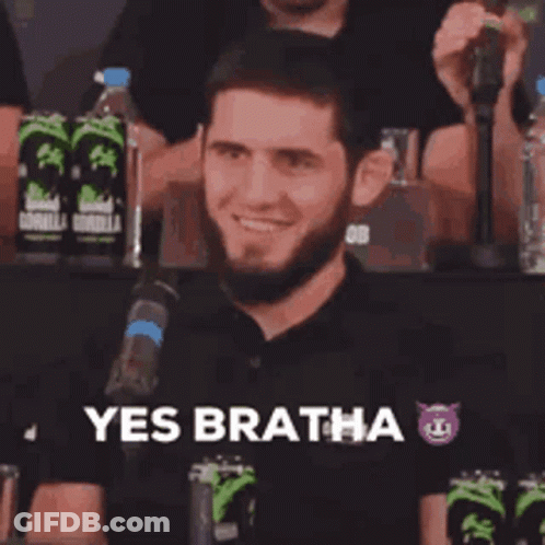 Man With Beard Saying Yes Bratha At Microphone GIF