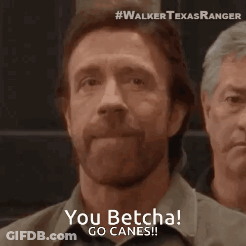 Man With Beard Saying You Betcha Go Canes GIF