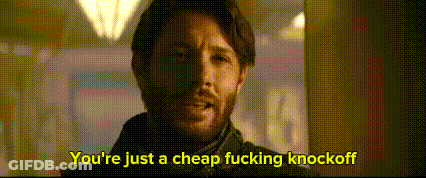 Man With Beard Saying You're A Cheap Knockoff GIF