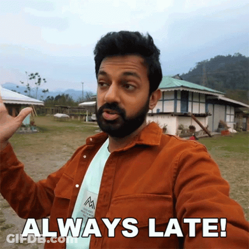 Man With Beard Says Always Late GIF