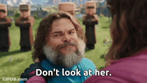 Man With Beard Says Don't Look At Her Next To Woman GIF