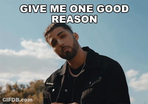 Man With Beard Says Give Me One Good Reason GIF