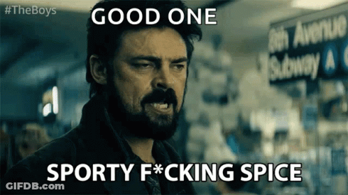 Man With Beard Says Good One Sporty F**king Spice In Front Of Subway Sign GIF