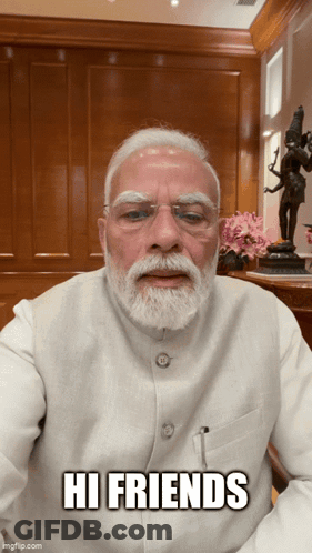 Man With Beard Says Hi Friends GIF