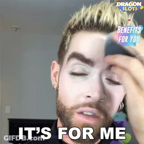 Man With Beard Says It's For Me While Applying Makeup GIF