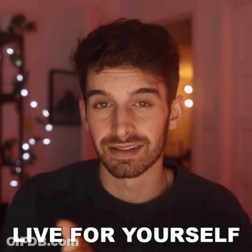 Man With Beard Says Live For Yourself GIF