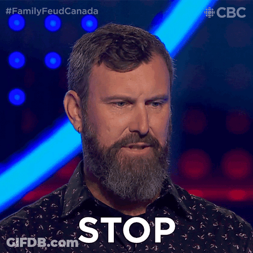 Man With Beard Says Stop GIF