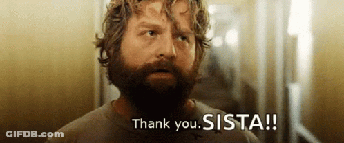 Man With Beard Says Thank You Sista GIF