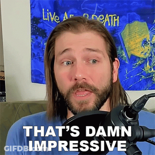 Man With Beard Says That's Damn Impressive GIF