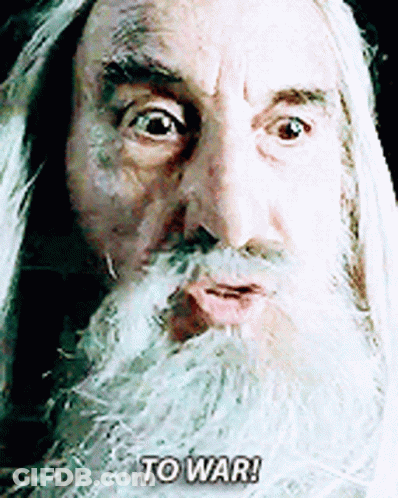 Man With Beard Says To War GIF