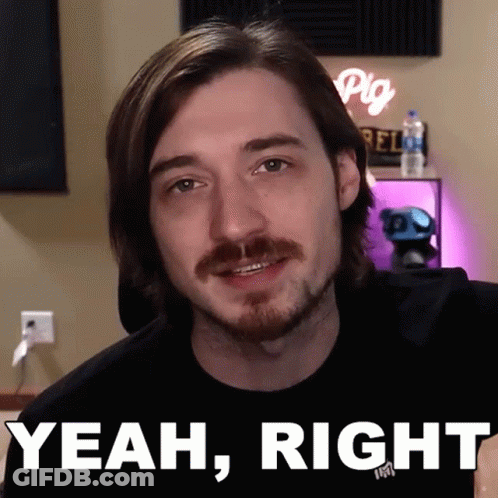 Man With Beard Says Yeah Right GIF
