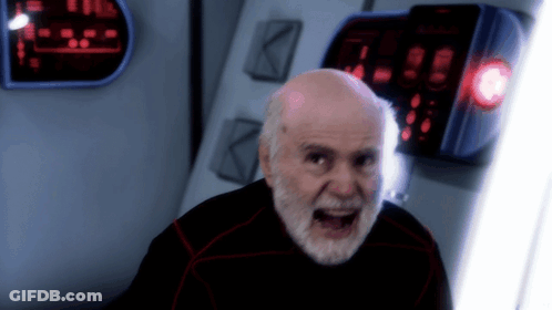 Man With Beard Screaming At Red Emergency Light GIF
