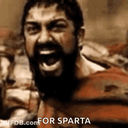 Man With Beard Screaming For Sparta GIF