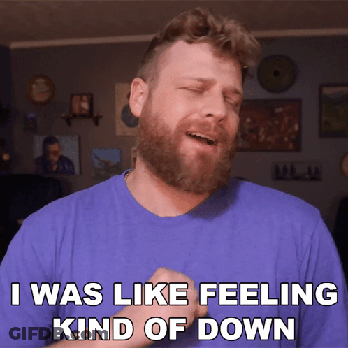 Man With Beard Singing Feeling Down GIF