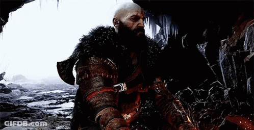 Man With Beard Sitting In Cave GIF