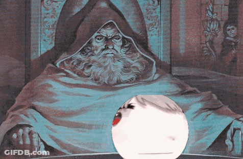 Man With Beard Sitting In Front Of White Ball GIF
