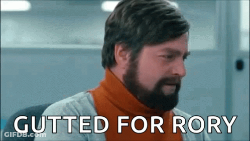 Man With Beard Sitting Next To Gutted For Rory GIF