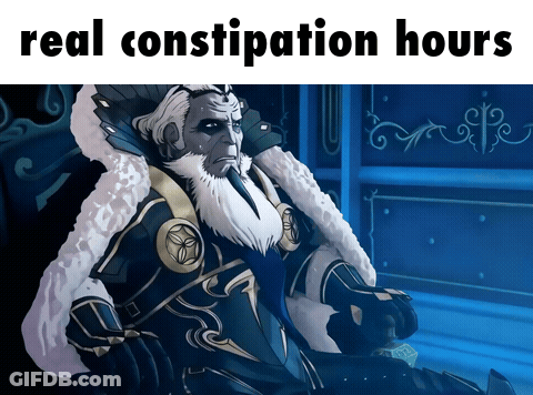 Man With Beard Sitting On Throne Real Constipation Hours GIF