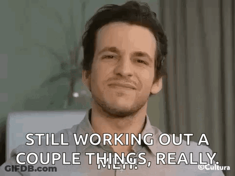 Man With Beard Smiling And Saying Still Working Out GIF