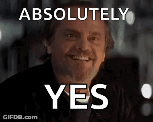 Man With Beard Smiling At Absolutely Yes Sign GIF
