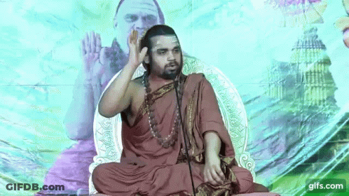 Man With Beard Smiling At Microphone Shri Radha Kripa GIF