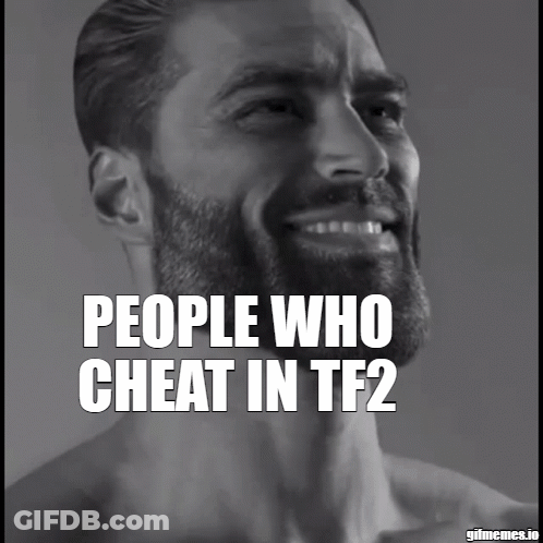 Man With Beard Smiling Black And White Photo People Who Cheat In TF2 GIF