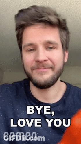Man With Beard Smiling Bye Love You Cameo GIF